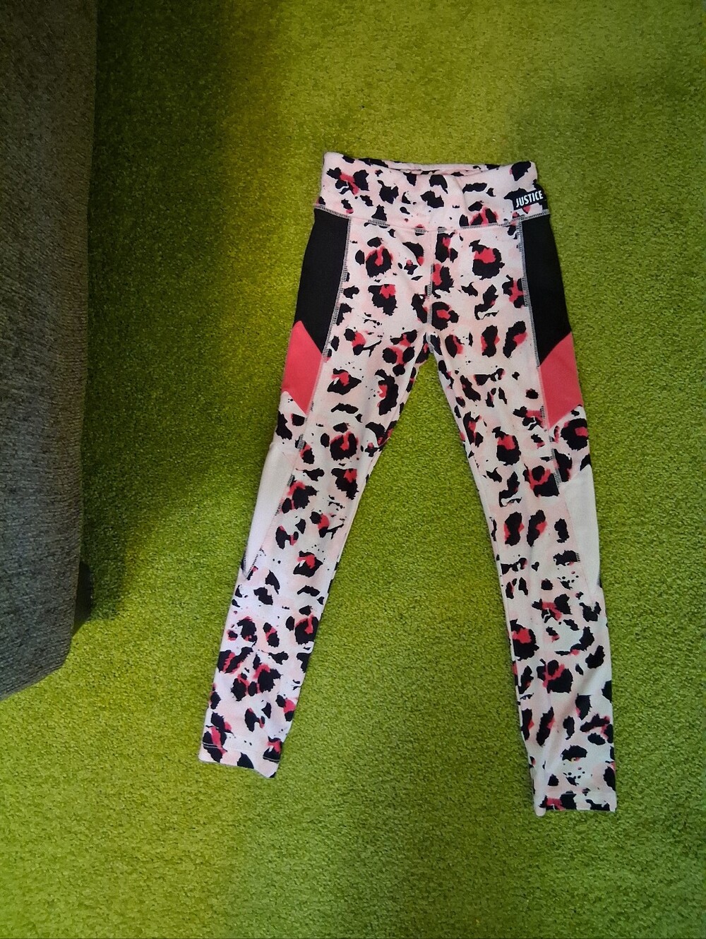 GUC Justice Girls Pink Leopard Print Leggings Size Girls S (7/8)